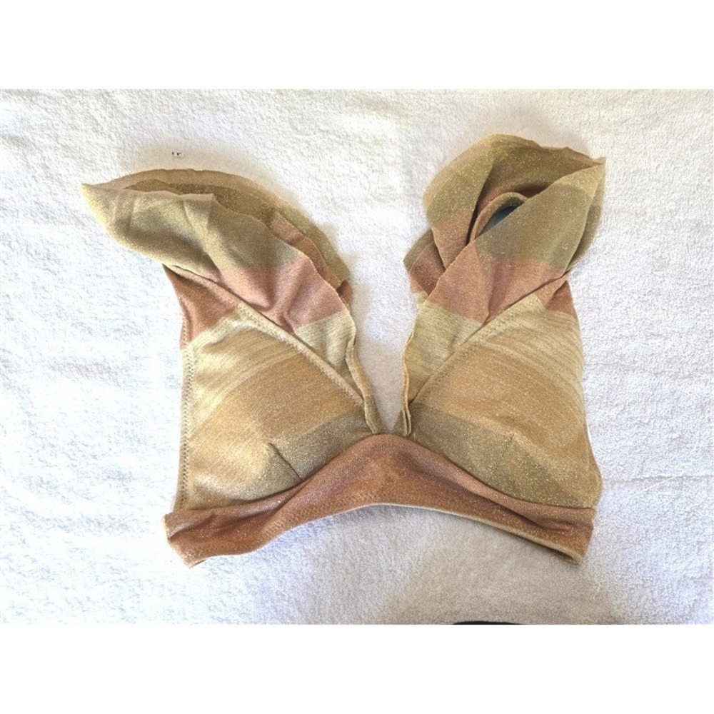 NWT Wet LA XL Metallic Stripe Ruffle Swim Bikini Top 128566